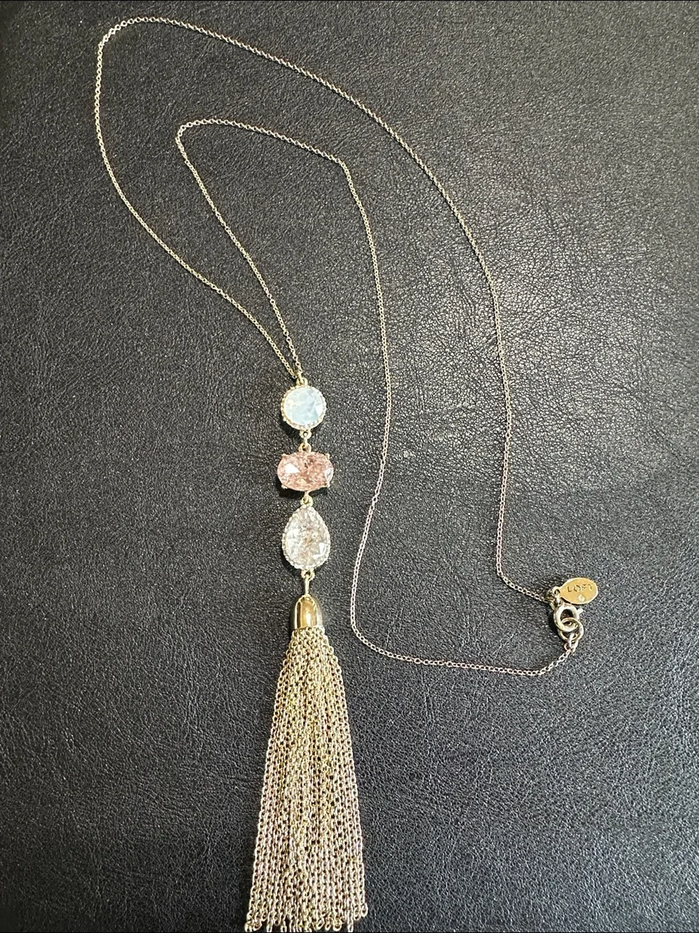 Loft Gold Tone Dainty Chain Long Tassel Necklace